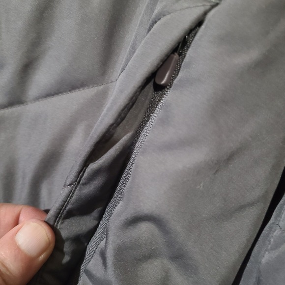 Lands End Quilted Full Zip Puffer Jacket Aspen Management Logo Gray Women 2X - Picture 3 of 8